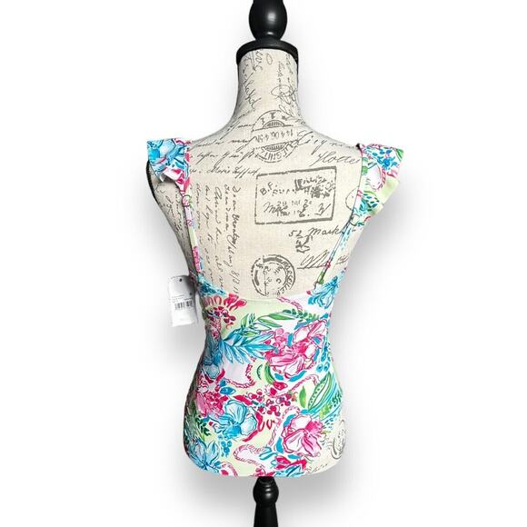 New Stella Parker Collection Tropical Floral One Piece Swimsuit Maillot Medium - Picture 2 of 6